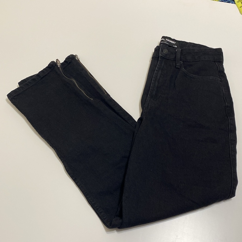 Social Tourist High Rise Ankle Zip Jeans